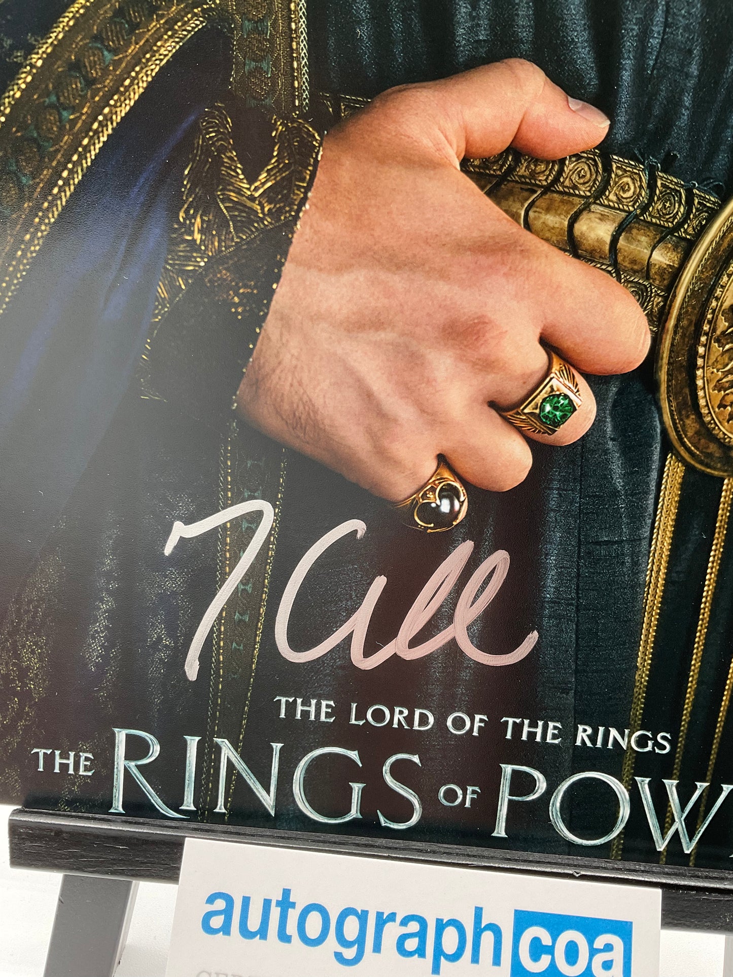 Trystan Gravelle Lord of the Rings The Rings of Power signed 8x10 ACOA
