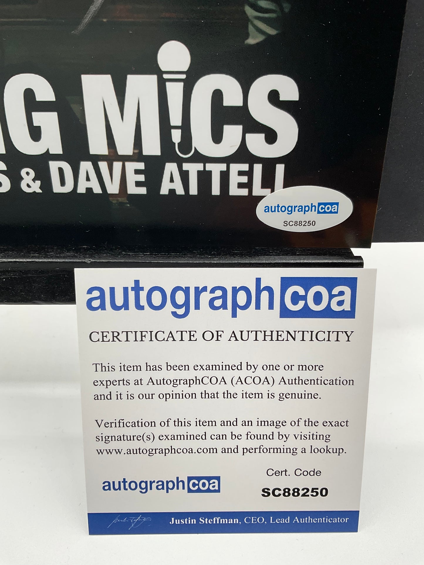 Dave Attell and Jeff Ross Bumping Mics signed photo 8x10 ACOA