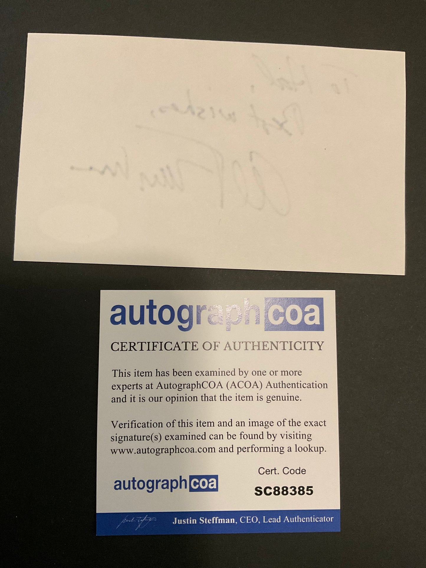 Al Franken Senator signed index Card ACOA SNL