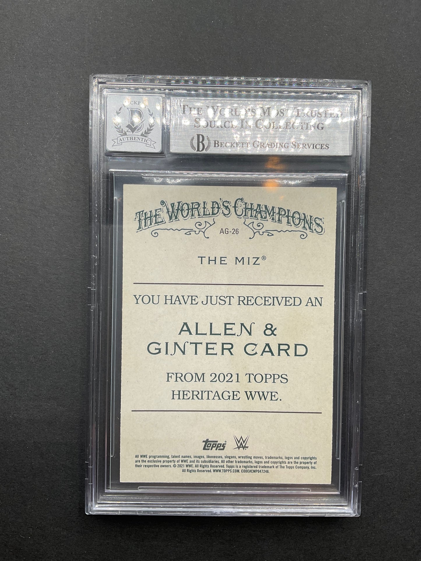The Miz Wrestling signed Card Beckett Slabbed WWE