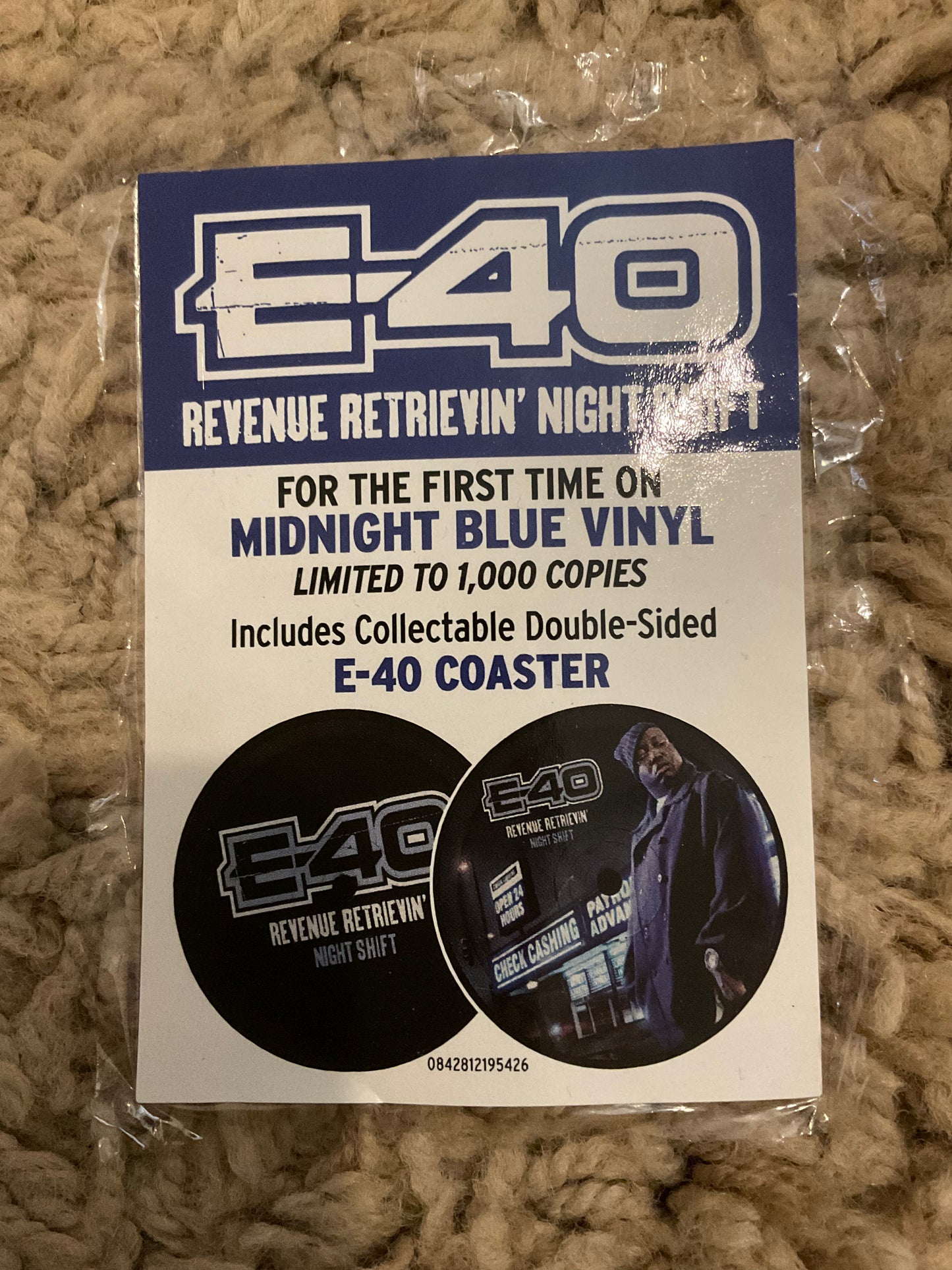 E-40 Night Shift signed Record Beckett Rap Midnight Blue