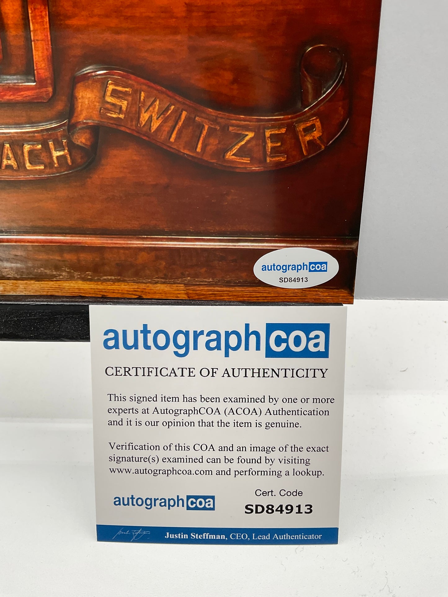 Barry Switzer Oklahoma Sooners signed photo 8x10 ACOA Dallas Cowboys