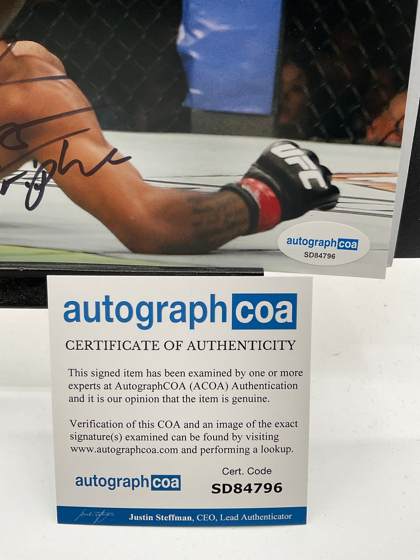 Henry Cejudo UFC signed photo 8x10 ACOA MMA Triple C