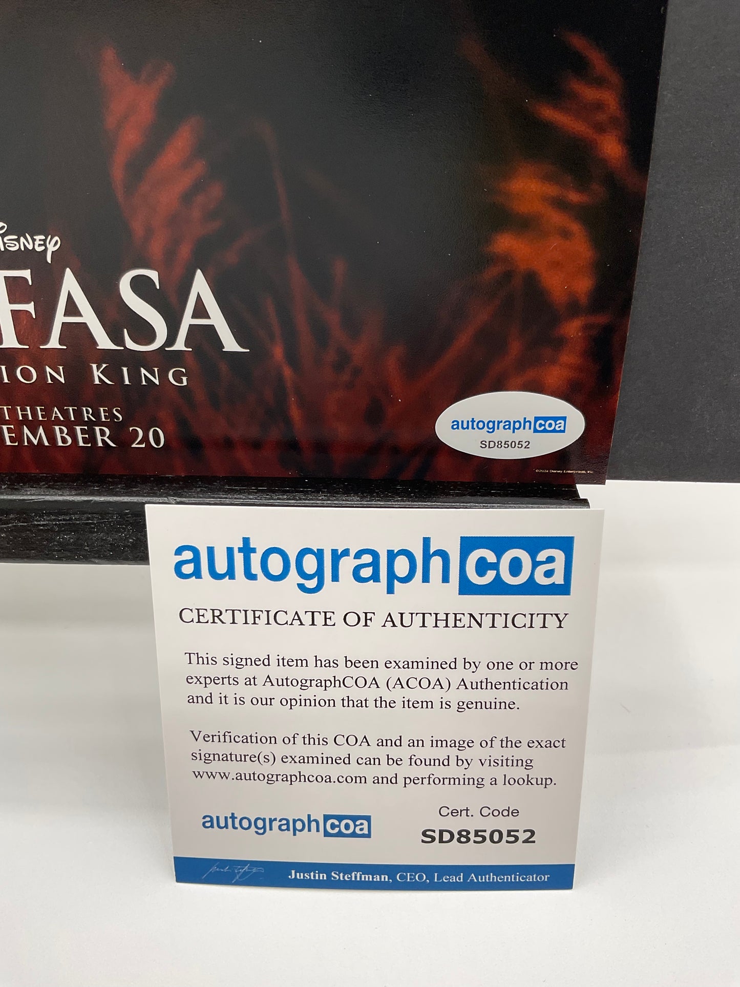 Kelvin Harrison Lion King signed photo 8x10 ACOA Mufasa