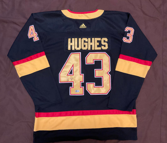 Quinn Hughes signed Jersey Vancouver Canucks Beckett