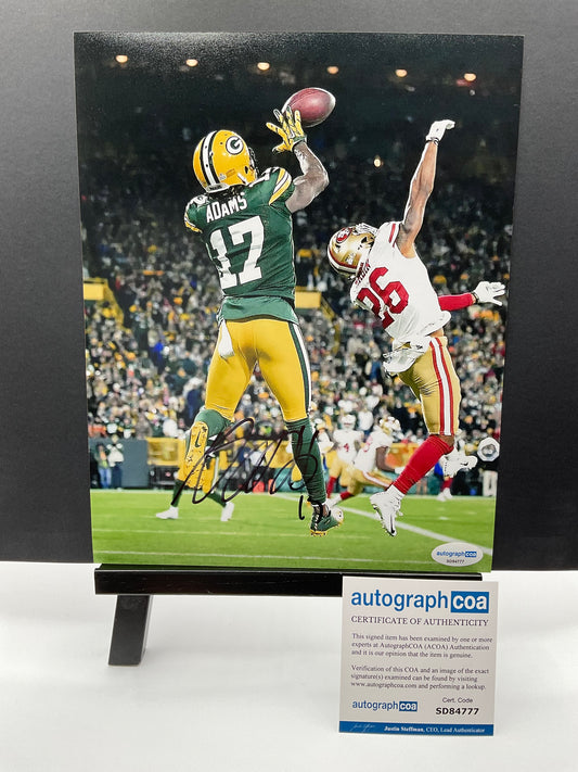Davante Adams Green Bay Packers signed photo 8x10 ACOA NFL