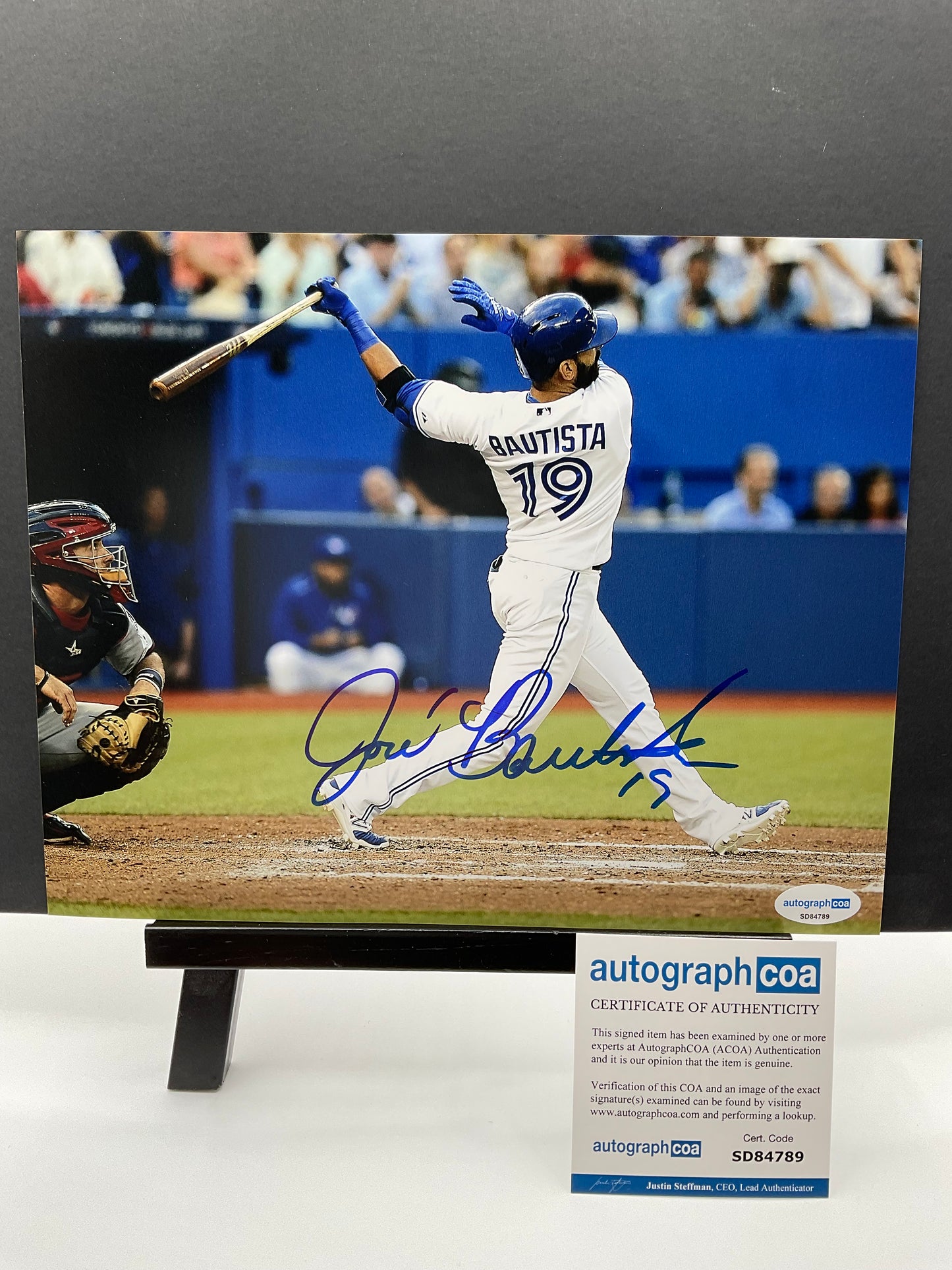 Jose Bautista Toronto Blue Jays signed photo 8x10 ACOA MLB