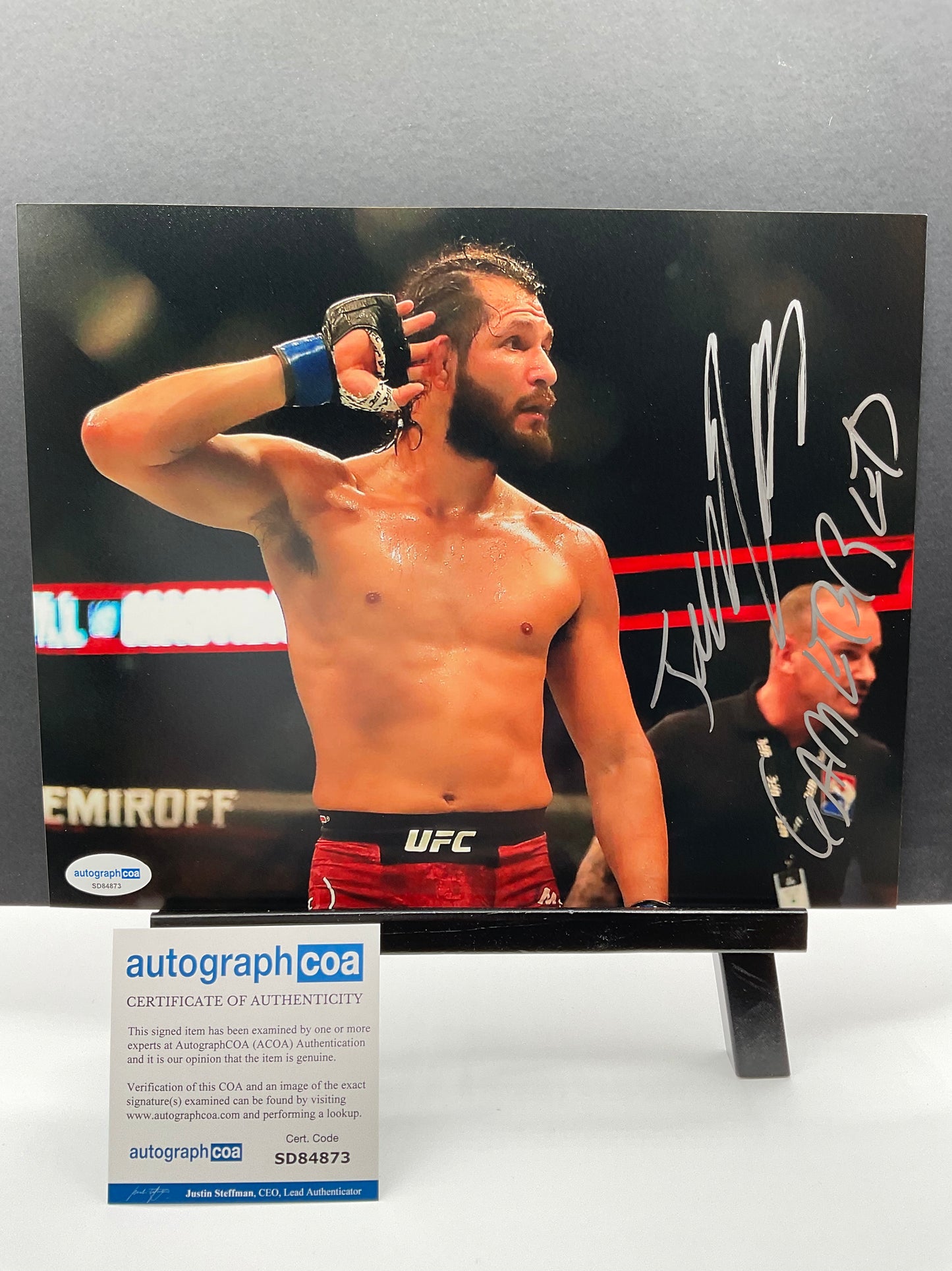 Jorge Masvidal UFC signed photo 8x10 ACOA MMA Gamebred