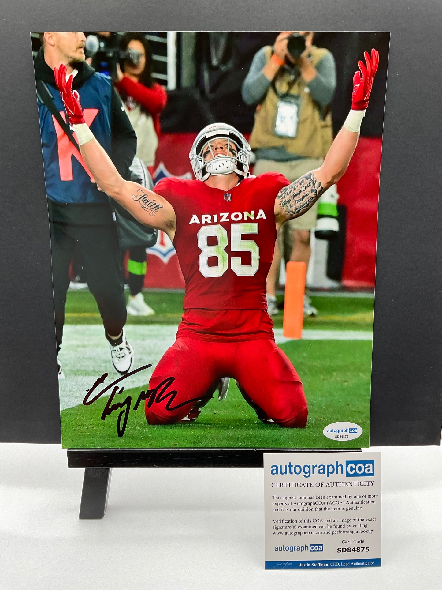 Trey McBride Arizona Cardinals signed photo 8x10 ACOA NFL