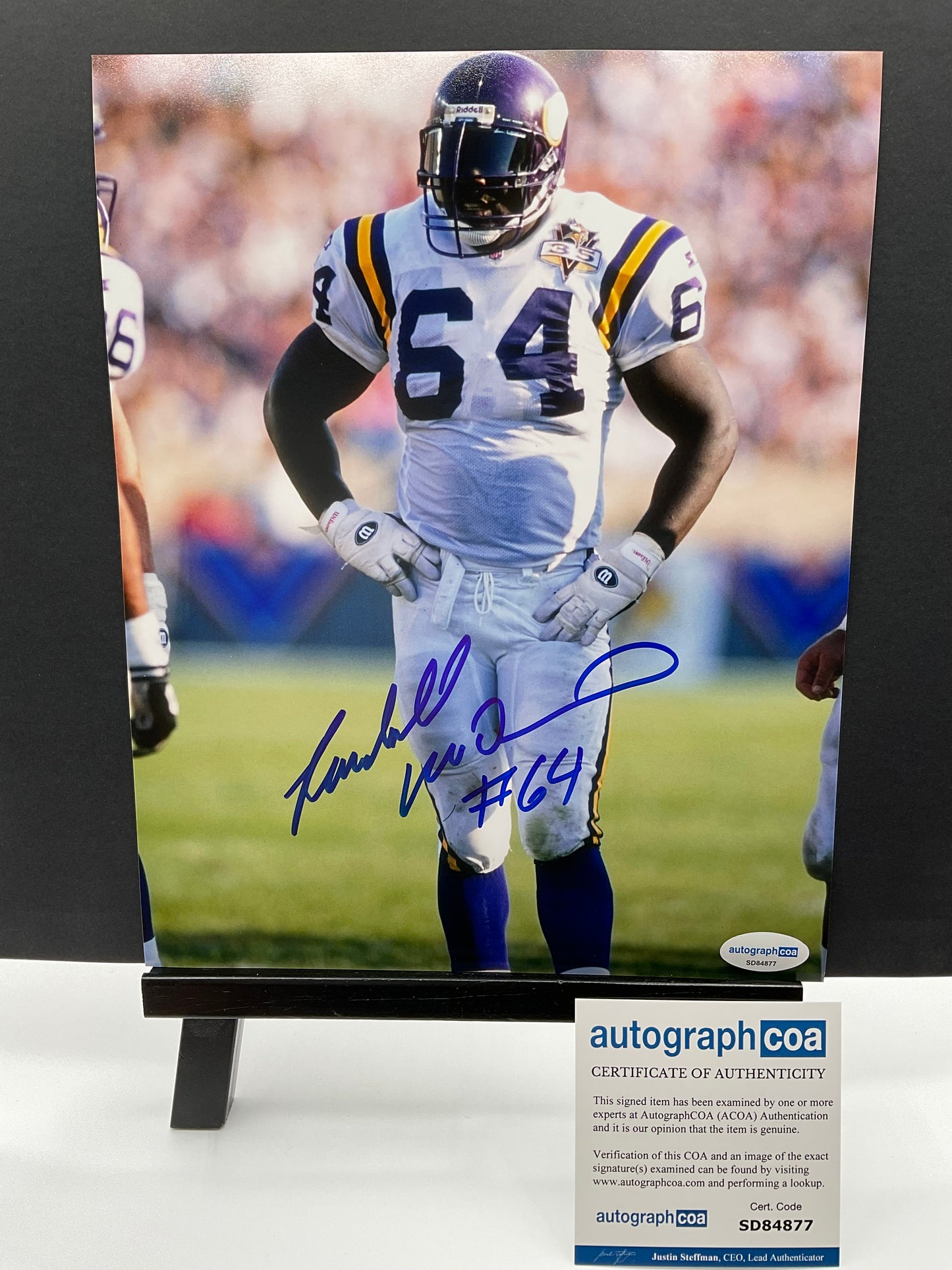 Randall McDaniel Minnesota Vikings signed photo 8x10 ACOA NFL