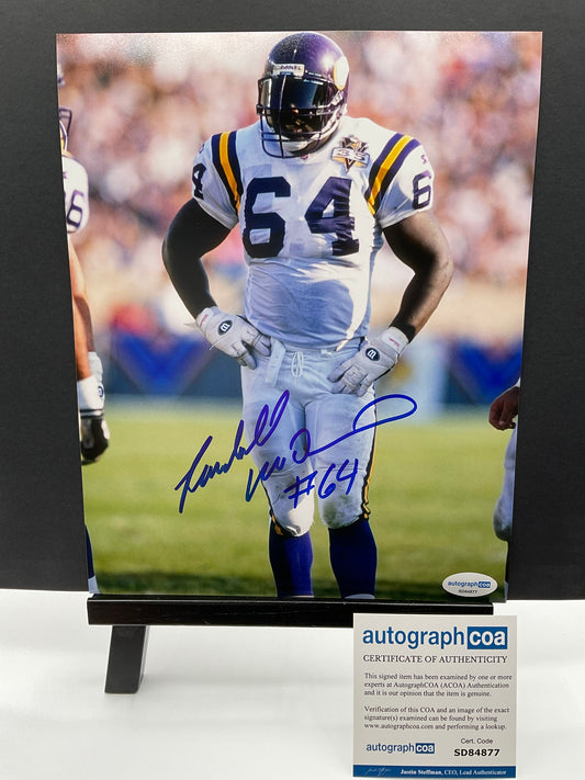 Randall McDaniel Minnesota Vikings signed photo 8x10 ACOA NFL