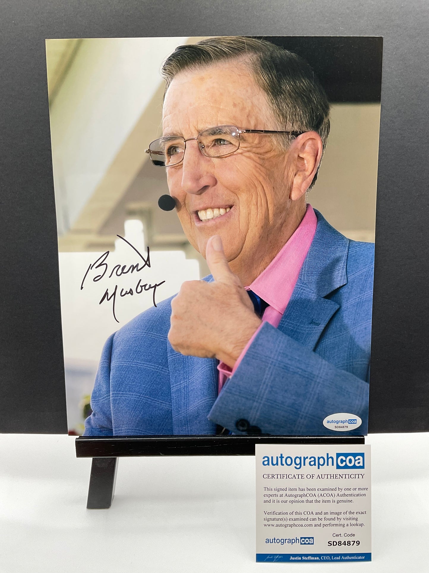 Brent Musburger Raiders signed photo 8x10 ACOA NFL