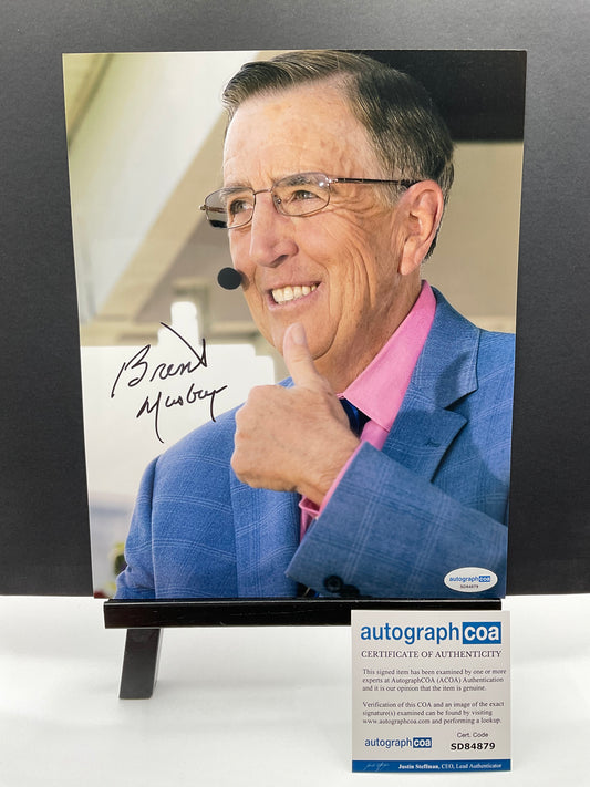 Brent Musburger Raiders signed photo 8x10 ACOA NFL