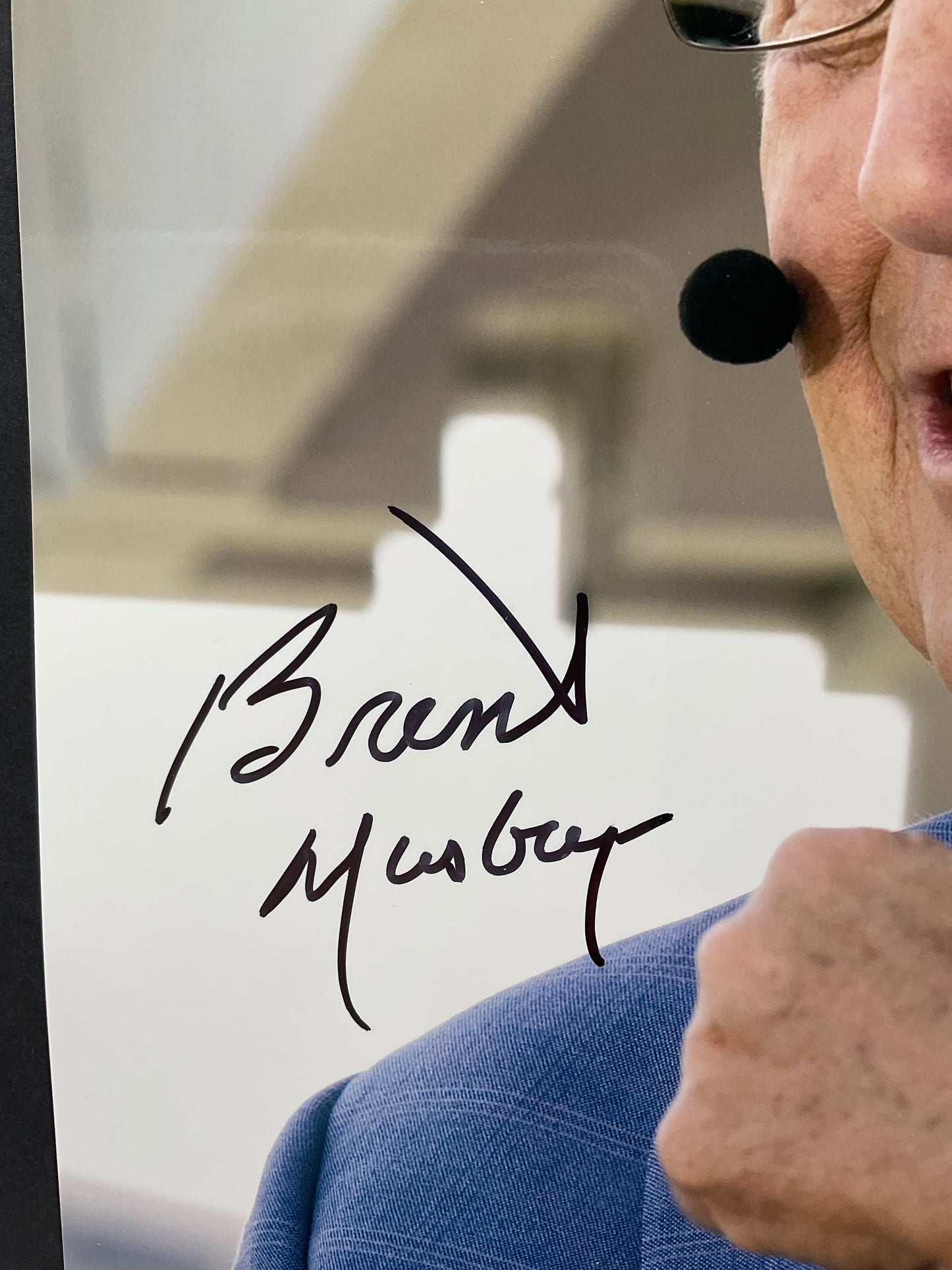 Brent Musburger Raiders signed photo 8x10 ACOA NFL