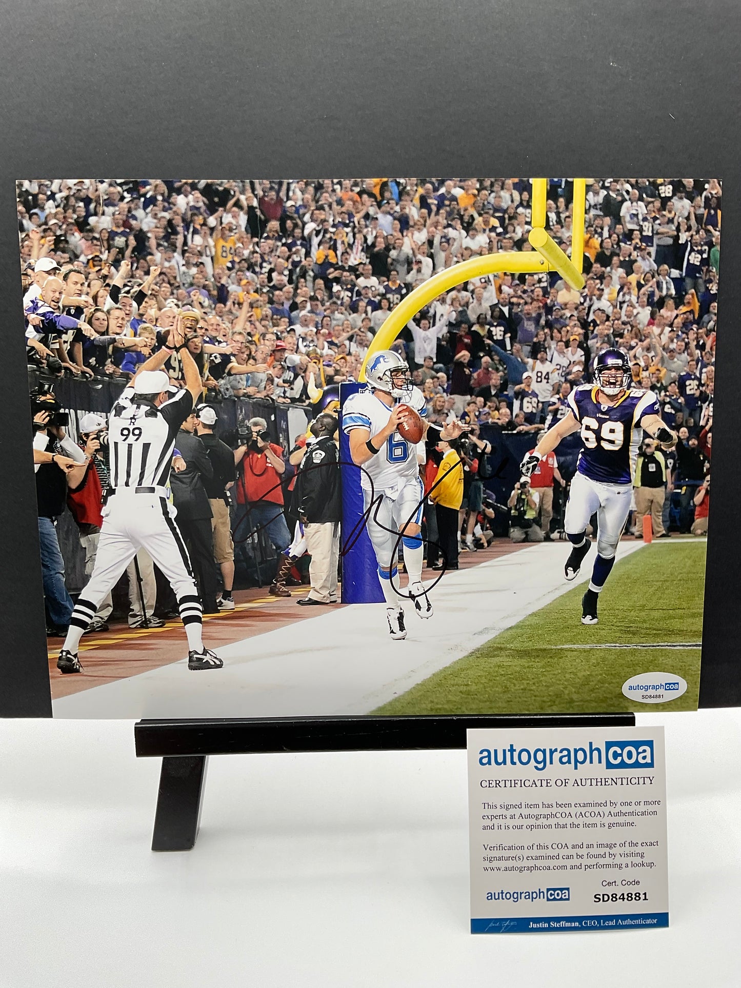 Dan Orlovsky Detroit Lions signed photo 8x10 ACOA NFL