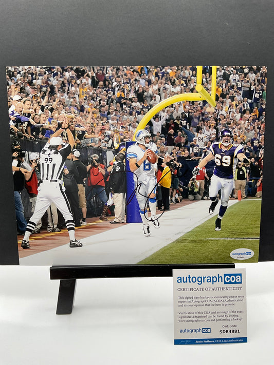 Dan Orlovsky Detroit Lions signed photo 8x10 ACOA NFL