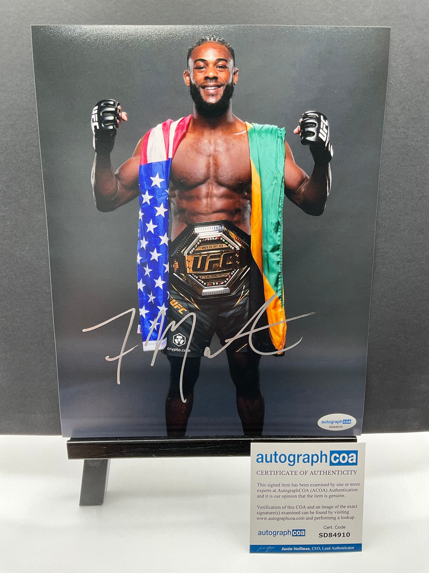 Aljamain Sterling UFC signed photo 8x10 ACOA MMA