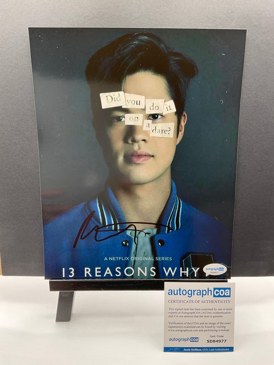 Ross Butler 13 Reasons Why signed photo 8x10 ACOA