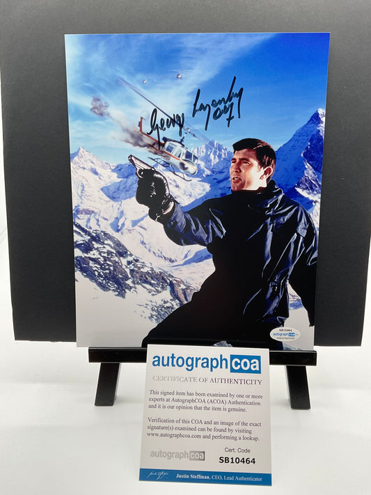 George Lazenby On Her Majestys Secret Service Inscription 007 signed 8x10 ACOA