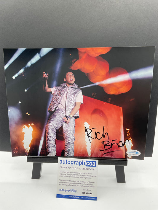 Rich Brian Rapper signed 8x10 ACOA Music