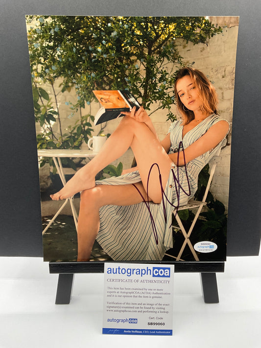 Phoebe Dynevor Sexy Legs signed 8x10 ACOA