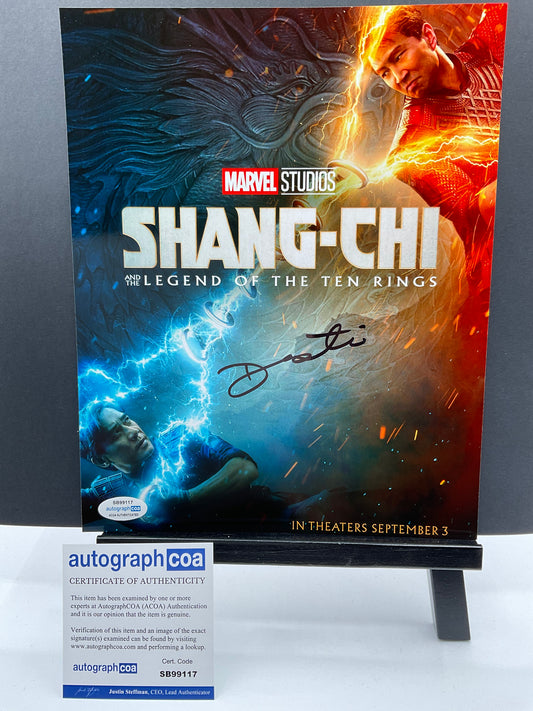 Destin Daniel Cretton Shang-Chi and the Legends of the Ten Rings signed 8x10 ACOA