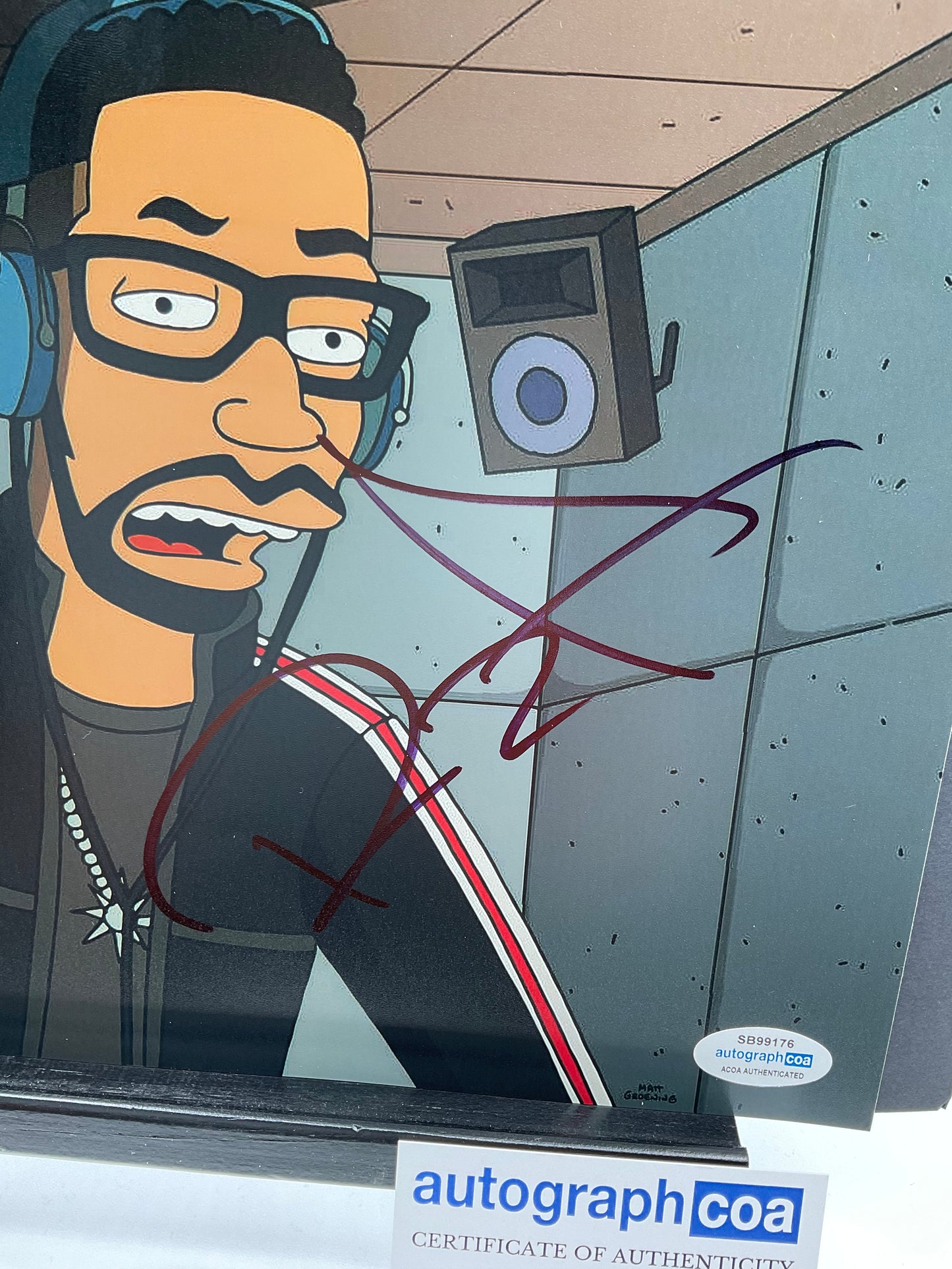 RZA The Simpsons animated signed 8x10 ACOA