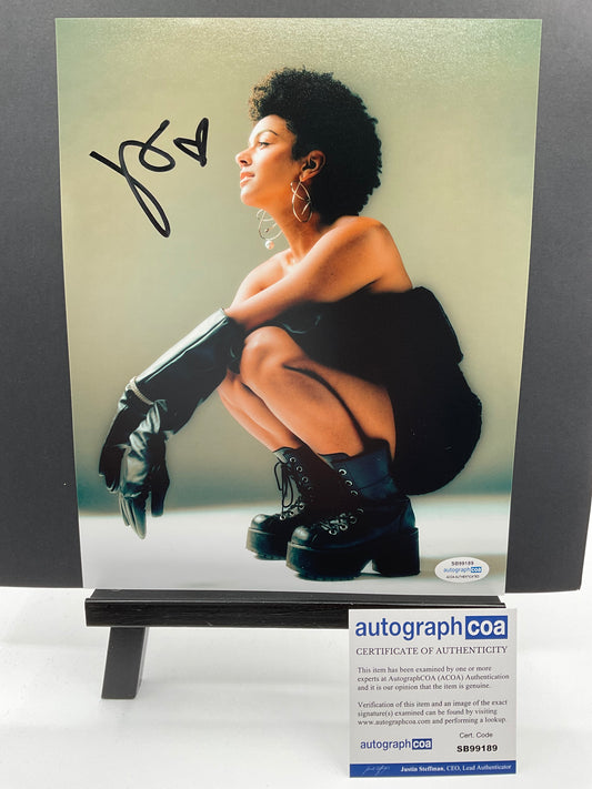 Djouliet Amara Sexy leather boots signed 8x10 ACOA