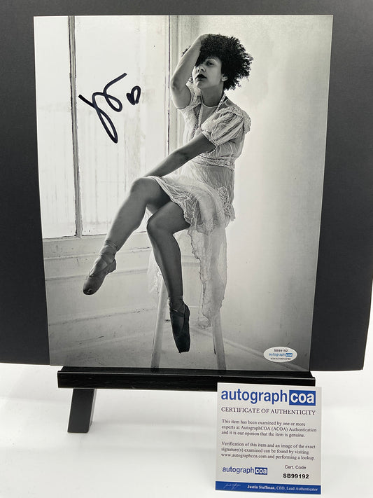 Djouliet Amara ballet photo shoot dress signed 8x10 ACOA