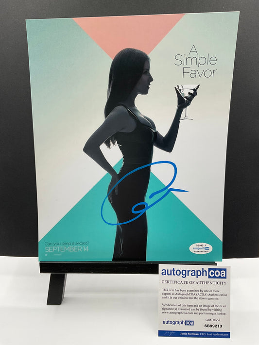 Anna Kendrick A Simple Favor signed 8x10 ACOA