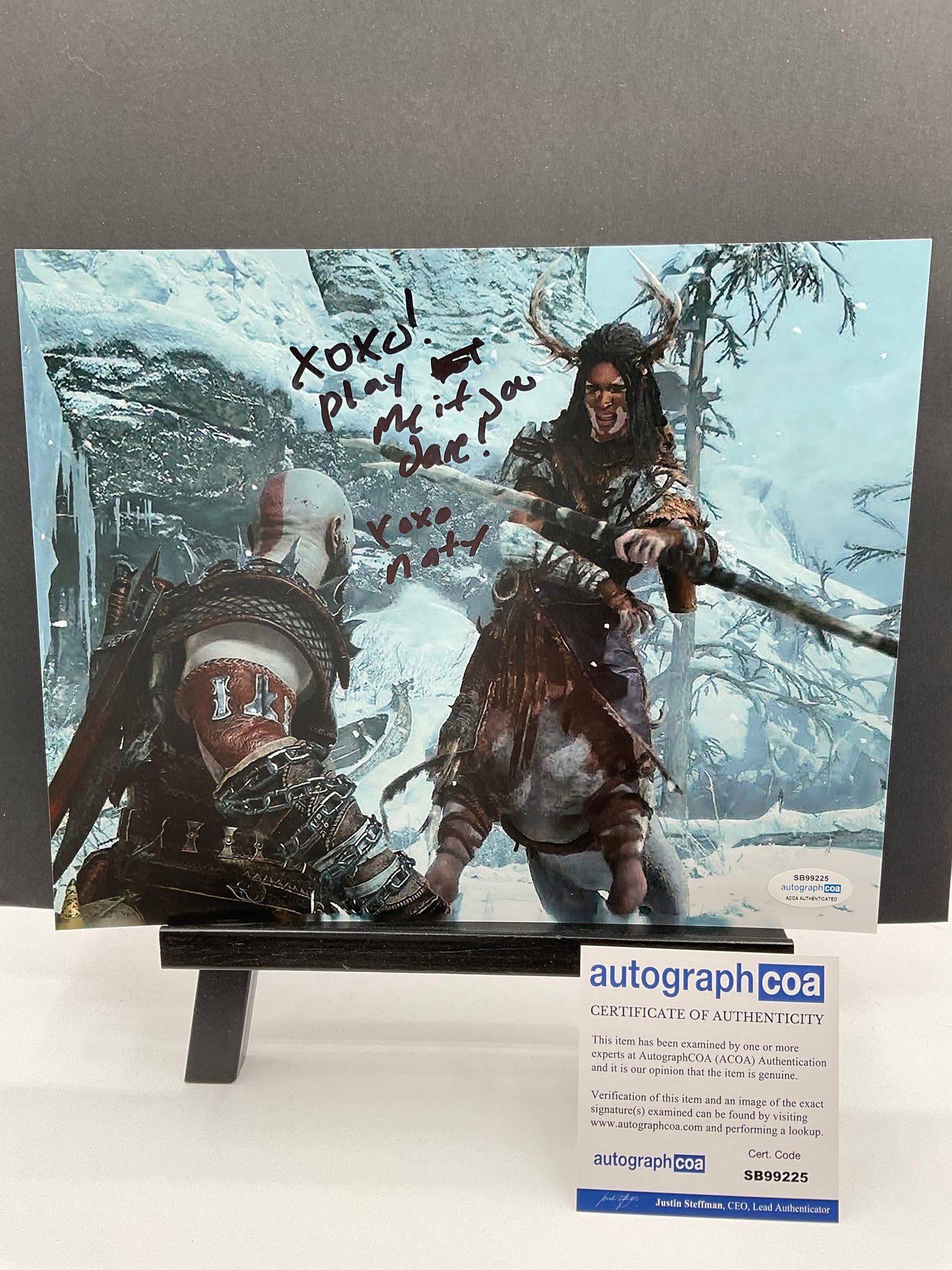 Natalia Del Riego God of War Ragnarok signed 8x10 ACOA Inscription