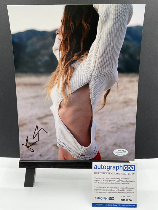 Riley Keough Sexy Beach signed 8x10 ACOA Beautiful