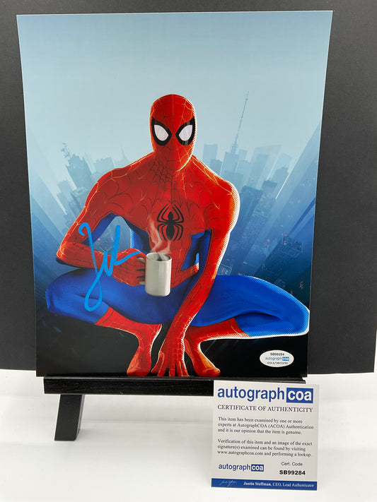 Jake Johnson Spider Man Into the Spider Verse signed 8x10 ACOA