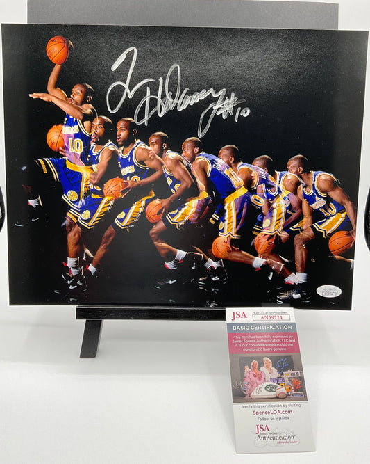 Tim Hardaway Golden State Warriors signed 11x14 JSA