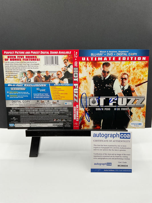 Simon Pegg Hot Fuzz signed Blu-Ray Sleeve ACOA