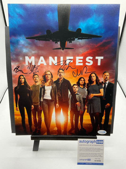 Josh Dallas, Melissa Roxburgh, Parveen Kaur, and Matt Long Manifest signed 11x14 ACOA