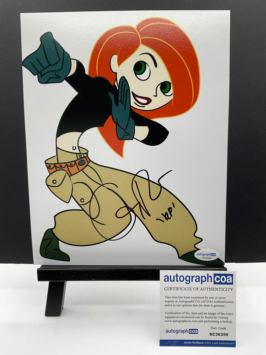 Christy Carlson Romano Kim Possible signed 8x10 ACOA Inscription Animated