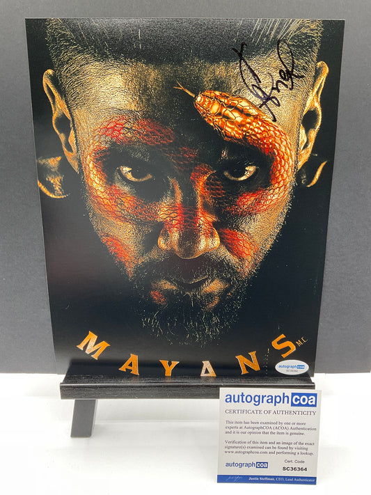 Clayton Cardenas Mayans M.C. signed 8x10 ACOA Inscription