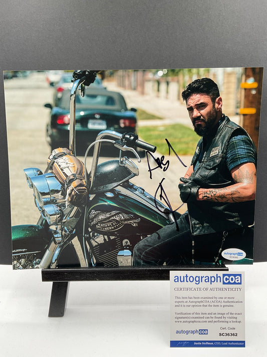 Clayton Cardenas Mayans M.C. signed photo 8x10 ACOA Inscription