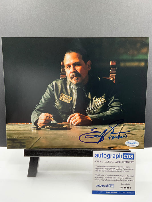 Emilio Rivera Mayans MC signed photo 8x10 ACOA Inscription