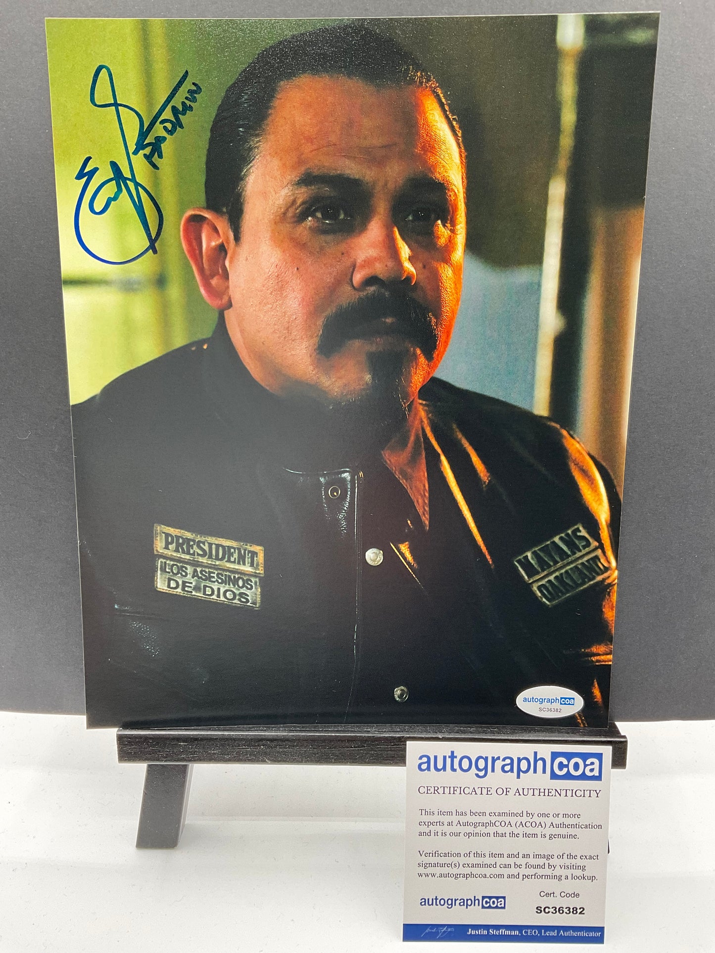 Emilio Rivera Sons of Anarchy signed photo 8x10 ACOA Inscription