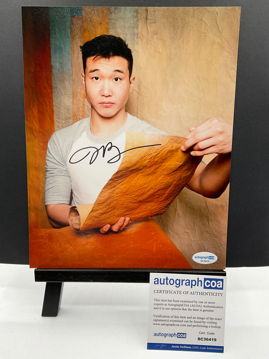 Joel Kim Booster Comedy Scroll signed photo 8x10 ACOA