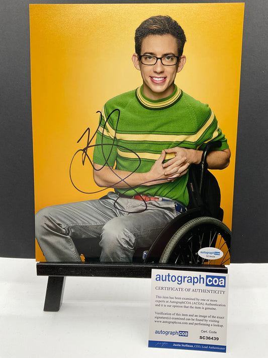 Kevin McHale Glee signed photo 8x10 ACOA