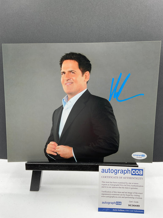 Mark Cuban Shark Tank signed photo 8x10 ACOA