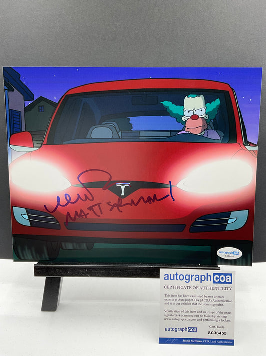 Matt Selman The Simpsons Tesla signed photo 8x10 ACOA