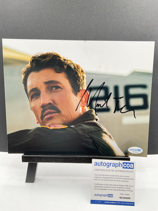 Miles Teller Top Gun Maverick signed photo 8x10 ACOA