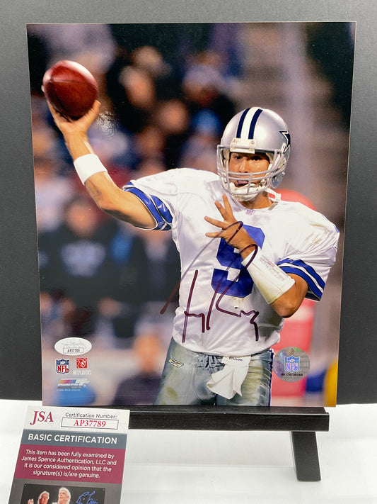 Tony Romo Dallas Cowboys signed photo 8x10 JSA