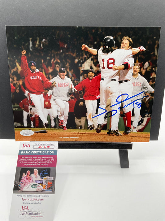 Johnny Damon signed Boston Red Sox photo 8x10 JSA