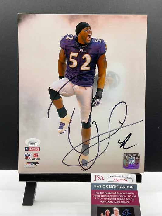 Ray Lewis signed photo Baltimore Ravens 8x10 JSA