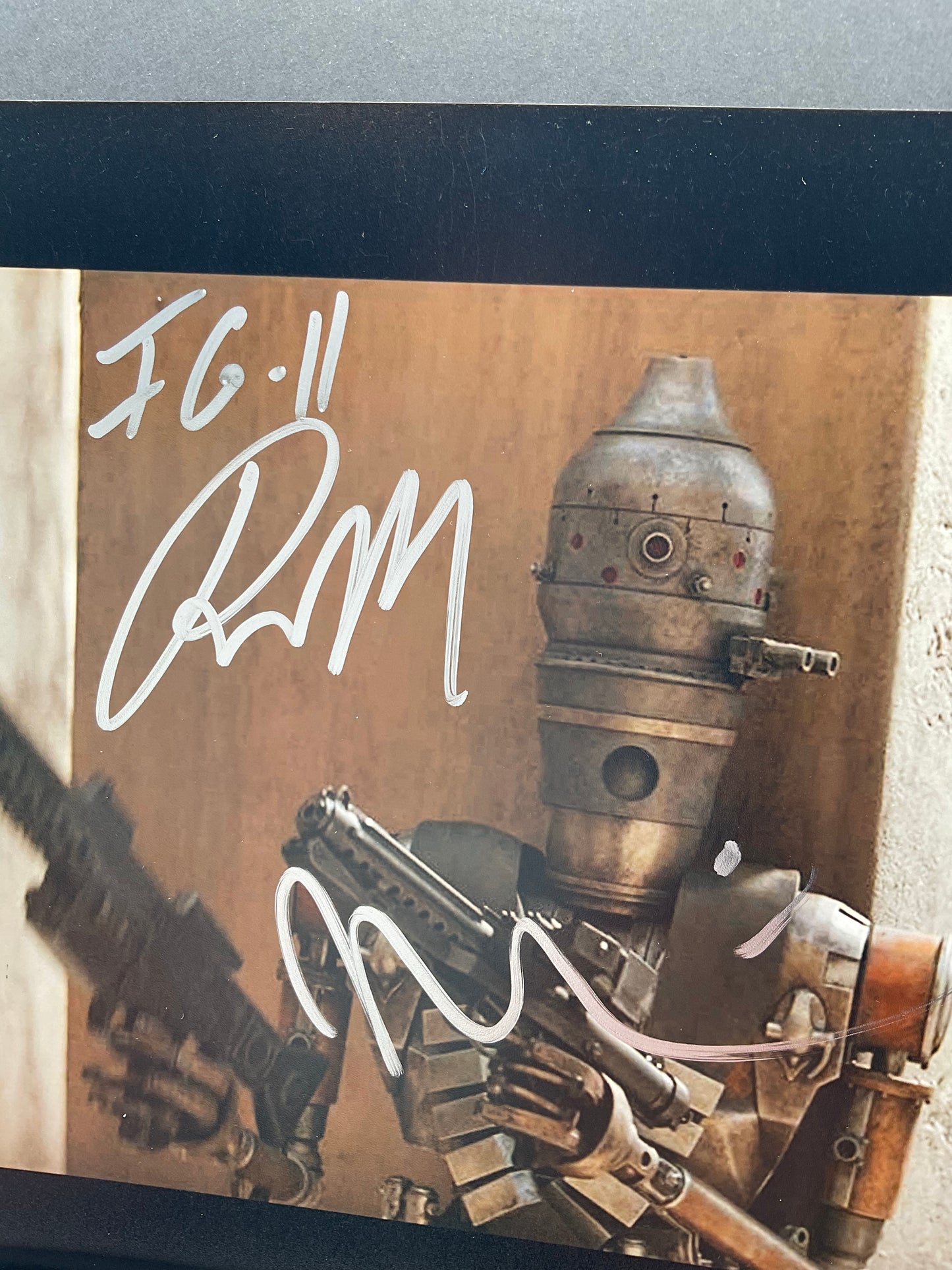 Taika Waititi and Rio Hackford dual signed The Mandalorian 8x10 ACOA IG-11